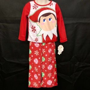 NWT Elf on the Shelf Girls Boys Sz 4 Fleece Pajama